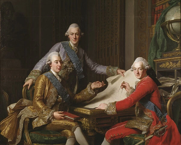 King Gustav III of Sweden and his Brothers, 1771 (oil on canvas)