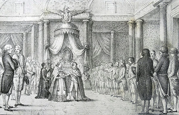 King Joseph Napoleon swearing on the Constitution of Bayonne