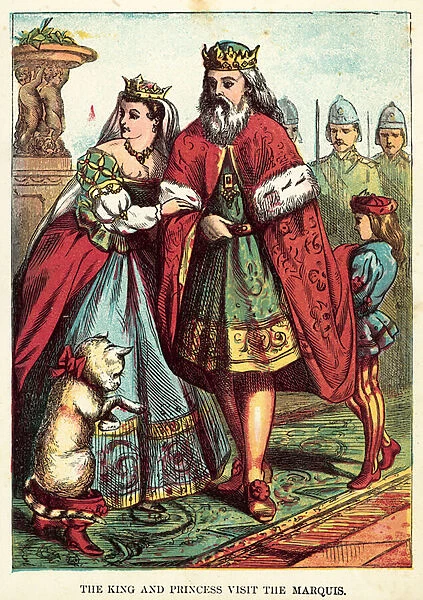 The King and Princess visit the Marquis (coloured engraving)