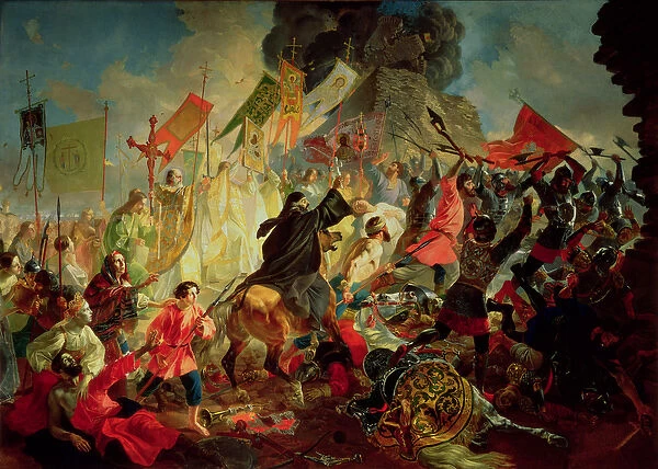 King Stephan IV Batory besieging Pskov in 1581 (oil on canvas)