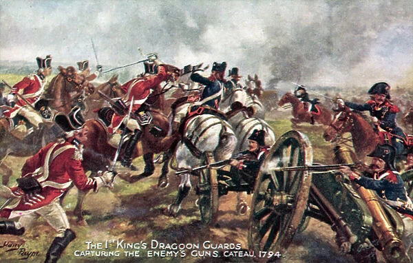 The Kings Dragoon Guards, Cateau, 25 April 1794 (colour litho)