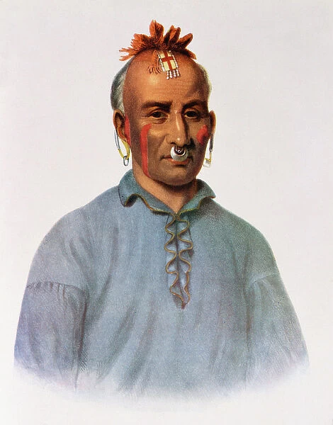 Kish-Kal-Wa, a Shawnee Chief, illustration from The Indian Tribes of North America, Vol