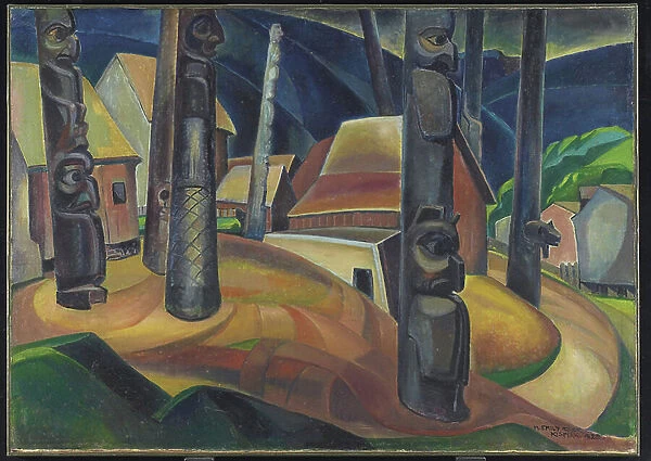 Kispiax Village, 1929 (oil on canvas)