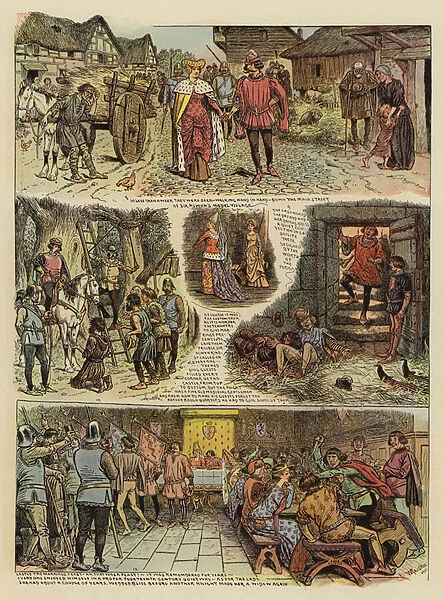 The Knight and the Lady (colour litho)