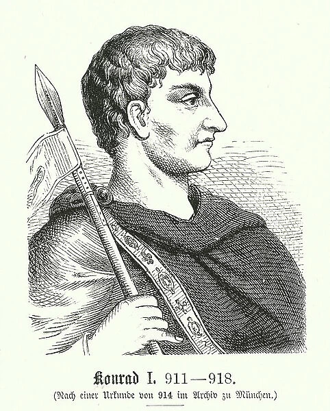 Konrad I, 881-918 (engraving)