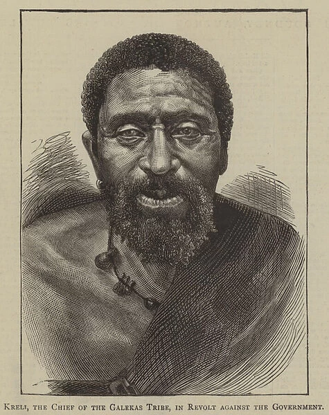 Kreli, the Chief of the Galekas Tribe, in Revolt against the Government (engraving)