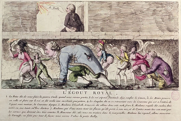 L Egout Royal caricature of the flight of the French royal family to