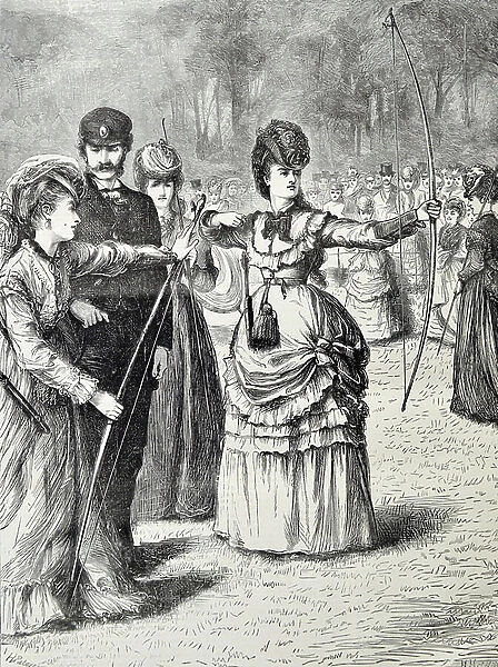 The Ladies Archery Match, 1870 (engraving)