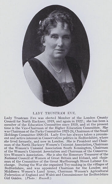 Lady Trustram Eve (b  /  w photo)