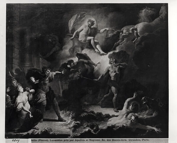 Laemedon Punished by Apollo and Poseidon, 1707 (oil on canvas) (b  /  w photo)