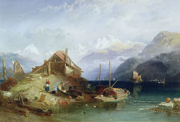 Lake Thun, 1852 (oil on canvas)