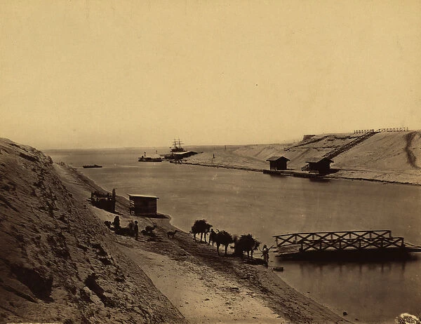 Lake Timsah, Suez from opposite the chalet, 1856-60 (albumen print)