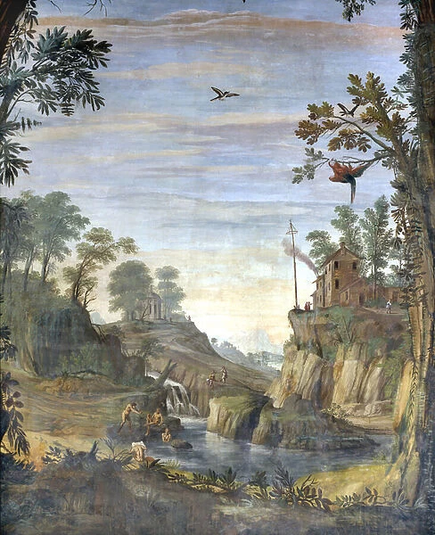 Landscape and bathers (fresco)