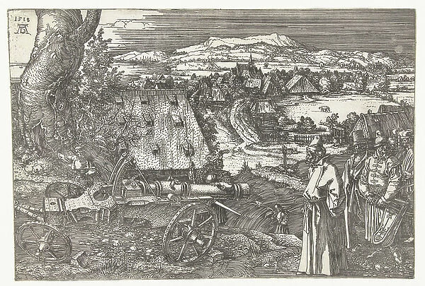 Landscape with cannon, 1518 (engraving)