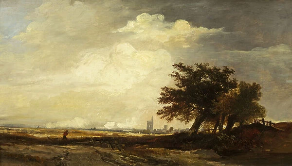 Landscape with Church, c. 1839 (oil on panel)