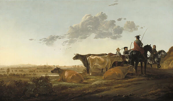 Landscape with Herdsmen, c. 1650-52 (oil on panel)