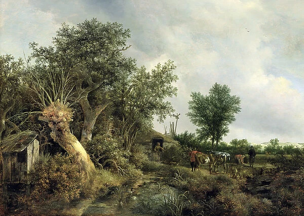 Landscape with a Hut, 1646 (oil on panel)