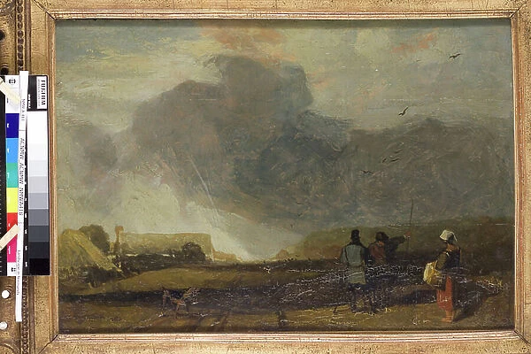 Landscape in Normandy (oil on canvas)