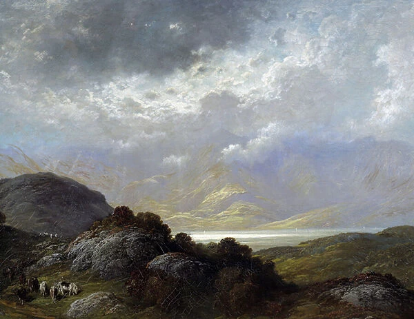Landscape of Scotland Painting by Gustave Dore (1832-1883) 19th century Caen