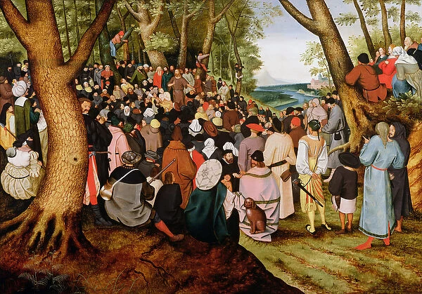 Landscape with St. John the Baptist Preaching (oil on panel)