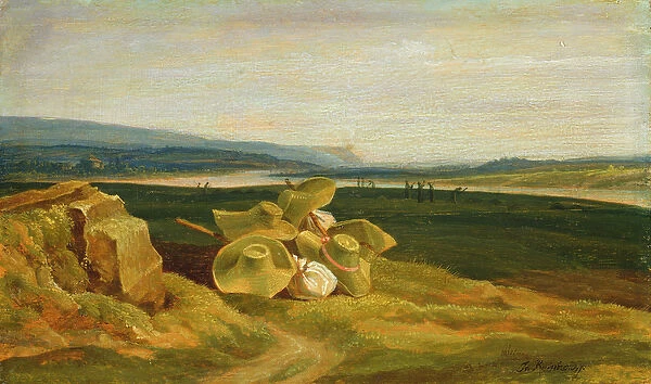 Landscape with Sun Hats, 1825 (oil on panel)
