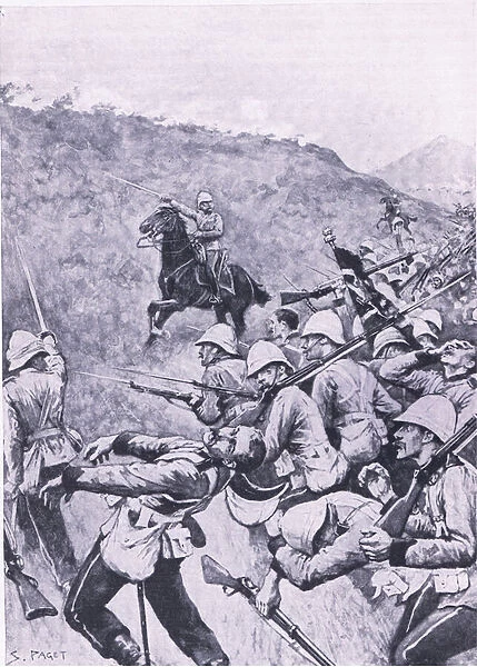 Langs Nek, 28th January 1881 (1st Boer War), illustration from
