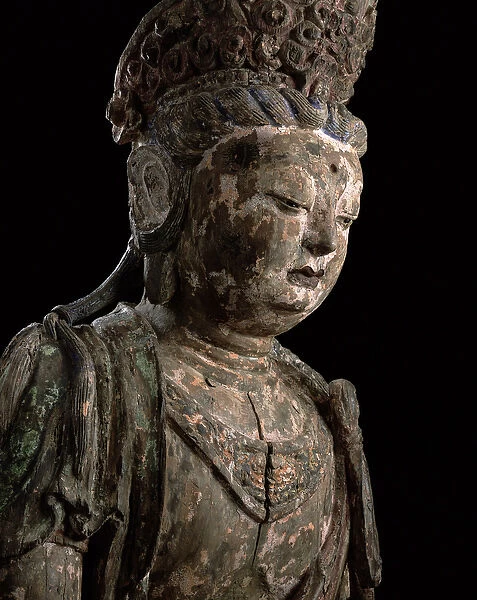 Large seated bodhisattva in meditation, Jin dynasty (1115-1234) (wood & pigment) (detail