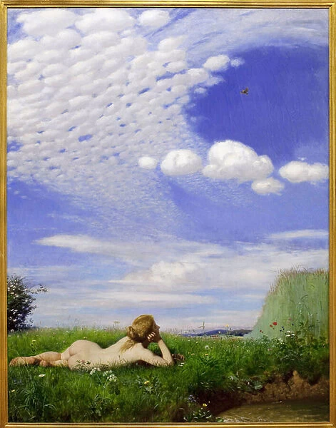 The lark. Painting by Pal Szinyei Merse (1845-1920), Oil On Canvas, 1882