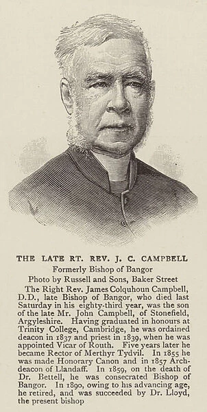 The Late Right Reverend J C Campbell (engraving)