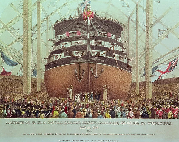 Launch of H. M. S. Royal Albert, Screw Steamer, 131 Guns, at Woolwich, May 13th 1854