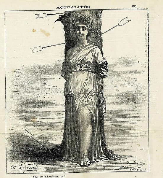 Le Charivari, Satirique en N & B, 1872_12_13: News - Republican - Marianne,s Sebastien - Illustration by G Lafosse (1840-1880)