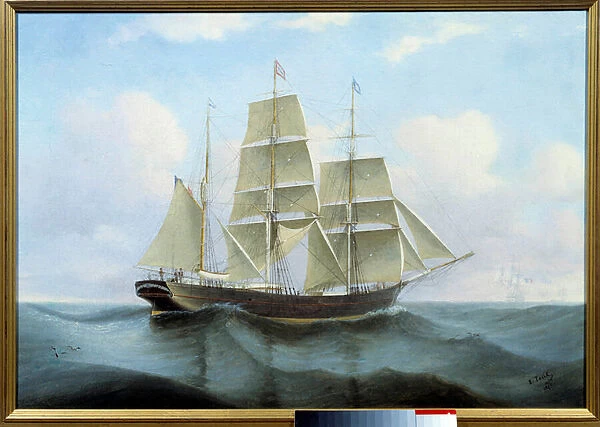Le mansart, long mail fecampois Painting by Eugene Petitty (19th century) 1876 Fecamp