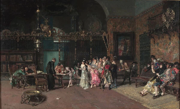 Le mariage espagnol - The Spanish Wedding - Peinture de Fortuny, Mariano (1838-1874) - 1870 - Oil on canvas - 60x93, 5 - Museu Nacional d Art de Catalunya, Barcelona
