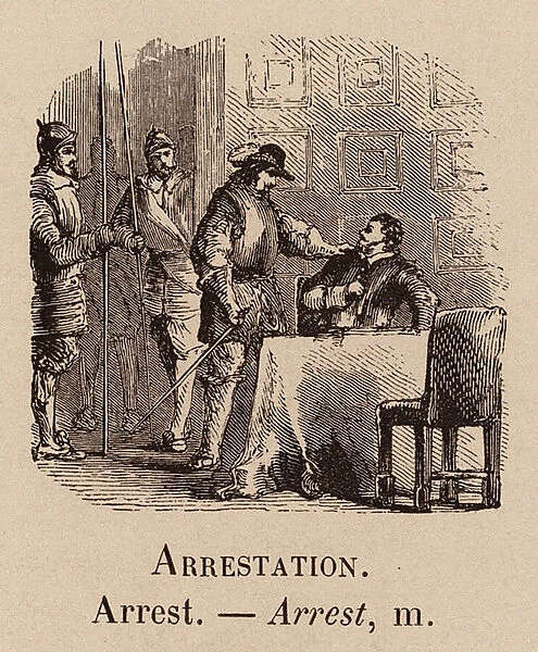 Le Vocabulaire Illustre: Arrestation; Arrest (engraving)