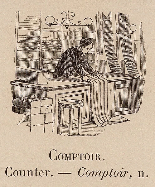 Le Vocabulaire Illustre: Comptoir; Counter (engraving)