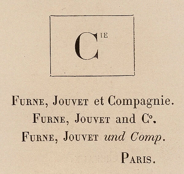 Le Vocabulaire Illustre: Furne, Jouvet et Compagnie; Furne; Jouvet and Co; Furne, Jouvet und Comp, Paris (engraving)