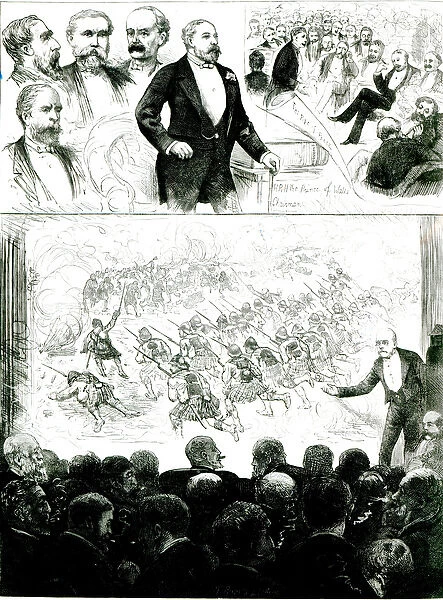 Lecture on the Egyptian War, 1883 (litho) (b  /  w photo)