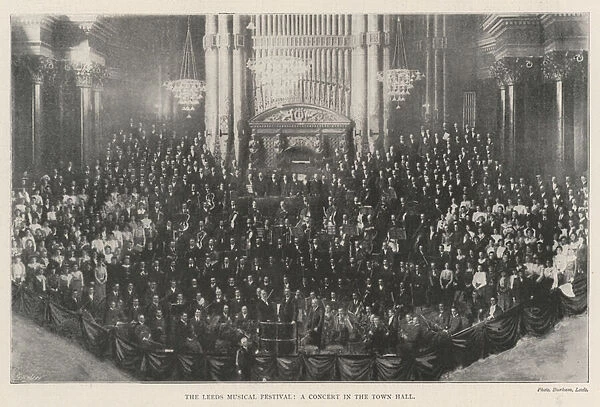 The Leeds Musical Festival, a Concert in the Town Hall (b  /  w photo)