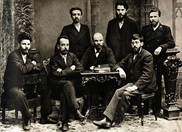 Lenin (Vladimir Ilyich Ulyanov said, 1870-1924) among the members of the Union of Fight