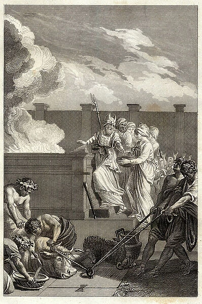 Leviticus: Different Rituals of Atonement - Engraving from a Bible by Louis Isaac Lemaistre De Sacy (1613-1684), 1837
