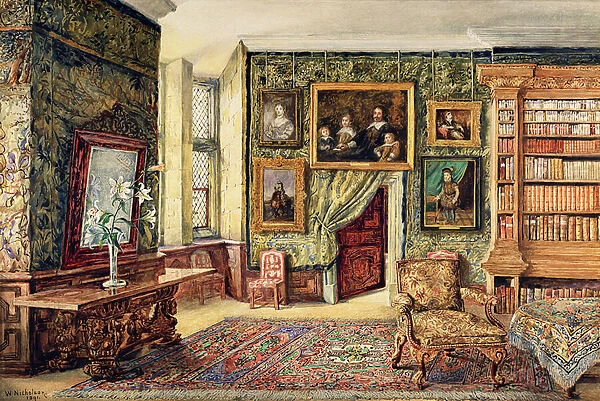 The Library at Hardwick Hall, Derbyshire, 1891 (w  /  c)