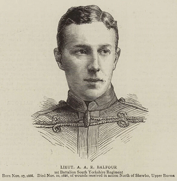 Lieutenant A A R Balfour (engraving)