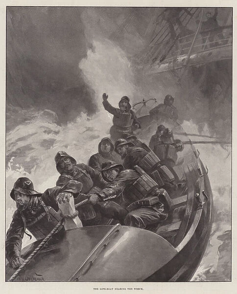 The Life-Boat nearing the Wreck (litho)