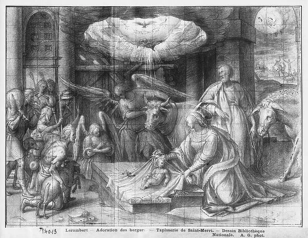 Life of Christ, Adoration of the shepherds, preparatory study of tapestry cartoon