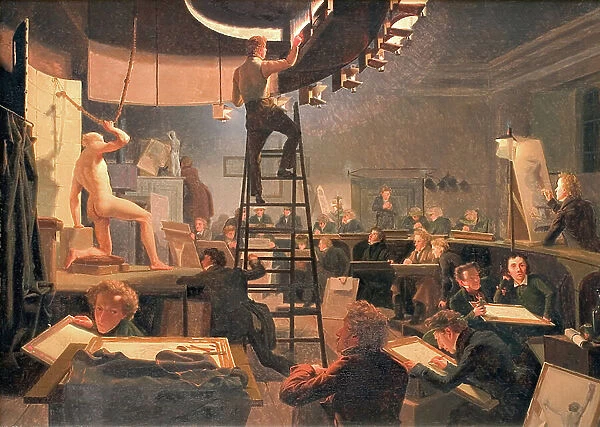 The Life Class at the Royal Academy of Fine Arts, 1826 (oil on canvas)