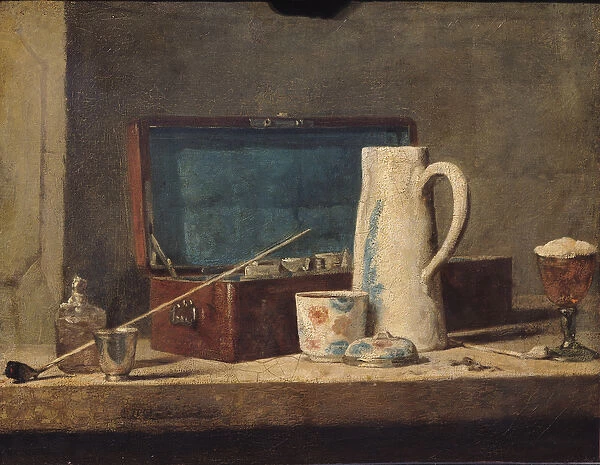Still Life of Pipes and a Drinking Glass (oil on canvas)