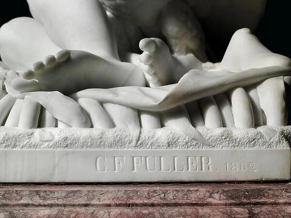 A life-size figure of Rhodopis on plinth, 1862 (marble)