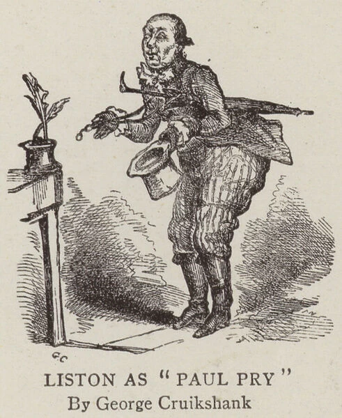 Liston as 'Paul Pry'(engraving)