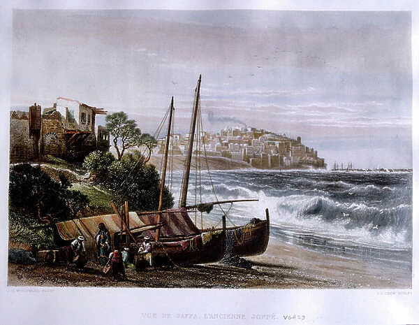 lithograph by J D Woodward depicting Jaffa in Palestine approx. 1840