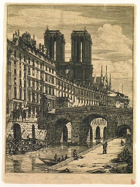 The Little Bridge, 1850 (etching)
